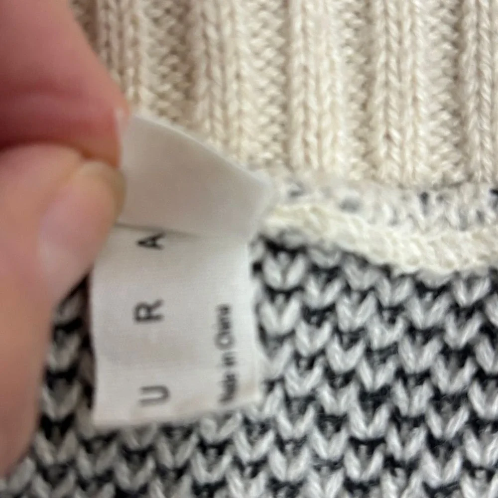Star Sweater Cream Black‎ Boat Neck Chunky Knit Celestial Casual Cozy XL/2XL